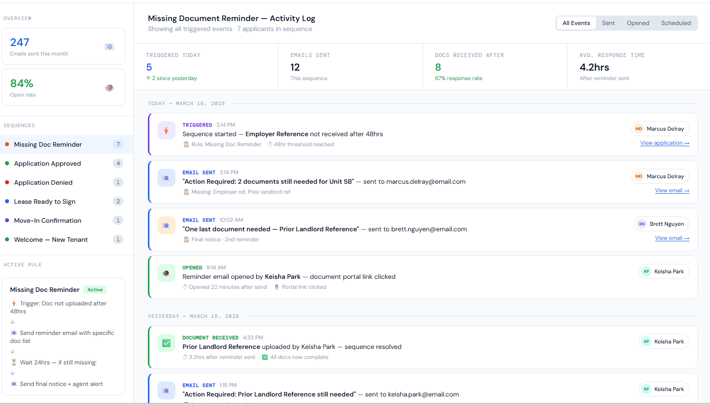 Automated follow-up log